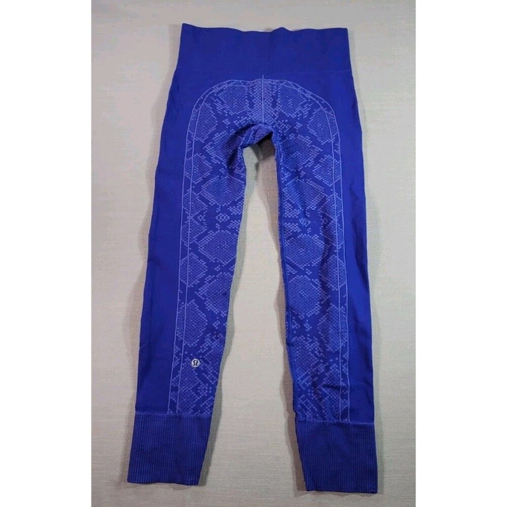 Blue Seamless High Rise Leggings Snake Texture Yoga Size S